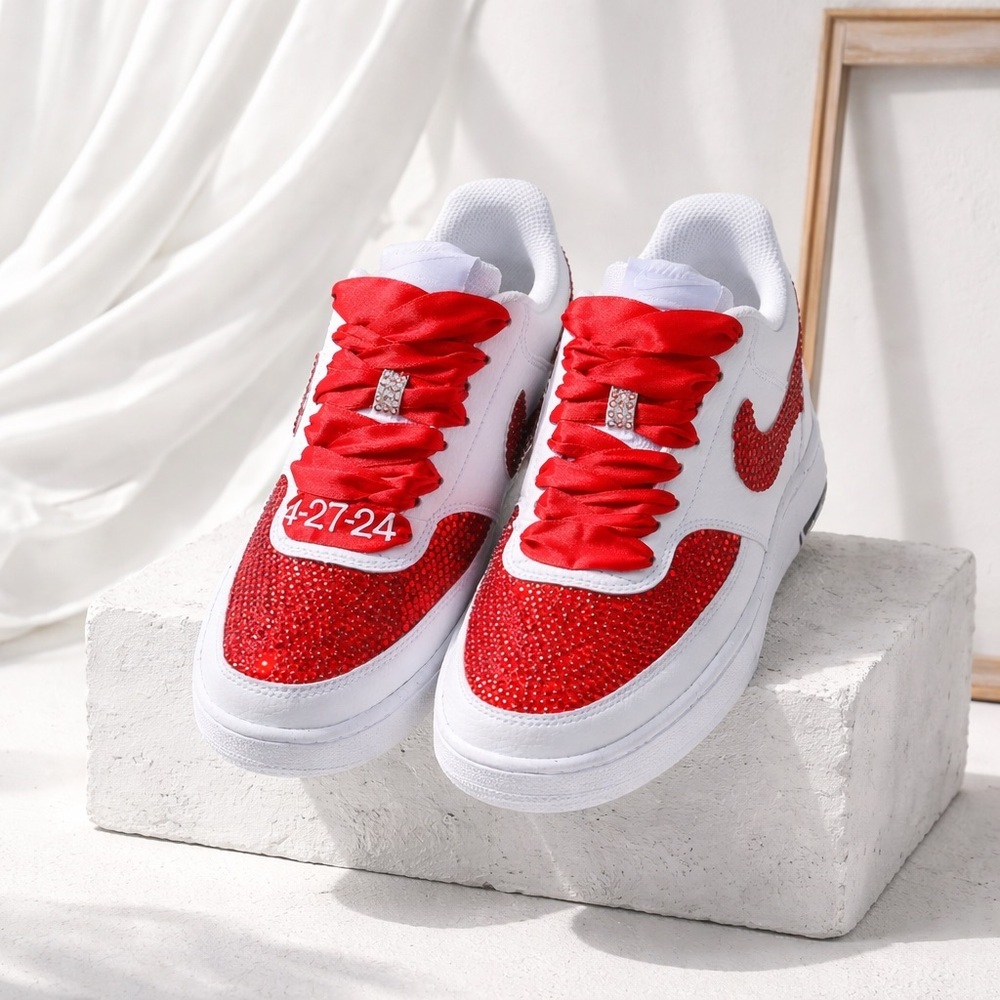 Custom Nike Air AF1 Rhinestone Shoe, Wedding , Prom, Dance, Quincenera - Picture 10 of 13